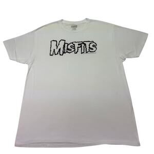 MISFITS Band Tee Logo Short Sleeve T-Shirt White Size XL Punk Rock Legends